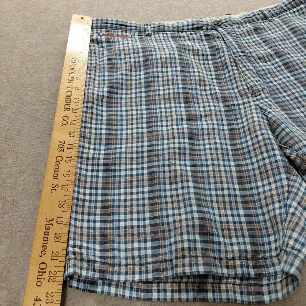 Tommy Bahama‎ Relax Shorts Mens 44 Blue Plaid Flat Front Casual Golf Chino 10